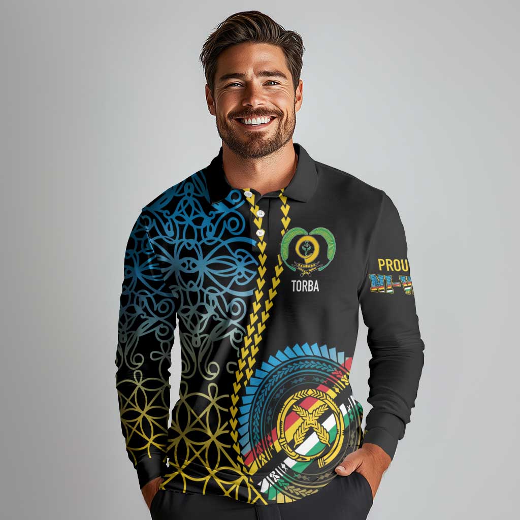 Proudly Ni-Van Sandroing Inspired Long Sleeve Polo Shirt Torba Classic Style LT7 - Polynesian Pride
