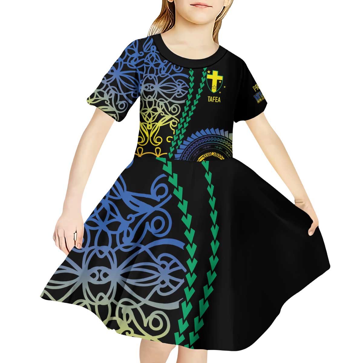 Proudly Ni-Van Sandroing Inspired Kid Short Sleeve Dress Tafea Classic Style LT7 - Polynesian Pride