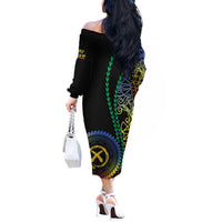 Proudly Ni-Van Sandroing Inspired Off The Shoulder Long Sleeve Dress Tafea Classic Style LT7 - Polynesian Pride
