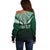 Personalised New Zealand Off Shoulder Sweater Hei Matau Mix Silver Fern Basic LT7 - Polynesian Pride