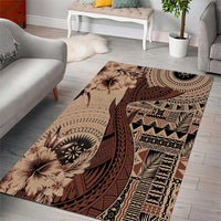 Bula Fiji Area Rug Shark Tail Beige Masi Tapa LT7 - Polynesian Pride