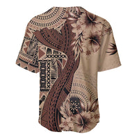 Bula Fiji Baseball Jersey Shark Tail Beige Masi Tapa LT7 - Polynesian Pride