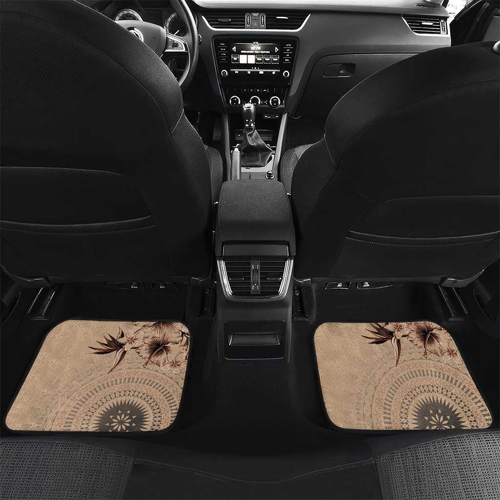 Bula Fiji Car Mats Shark Tail Beige Masi Tapa LT7 Set 2pcs - Back Beige - Polynesian Pride