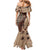 Bula Fiji Mermaid Dress Shark Tail Beige Masi Tapa