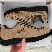 Bula Fiji Personalised Sneakers Shark Tail Beige Masi Tapa LT7 Beige - Polynesian Pride