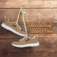 Bula Fiji Personalised Sneakers Shark Tail Beige Masi Tapa LT7 - Polynesian Pride