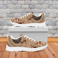 Bula Fiji Personalised Sneakers Shark Tail Beige Masi Tapa LT7 - Polynesian Pride