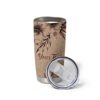 Bula Fiji Personalised Tumbler Cup Shark Tail Beige Masi Tapa LT7 - Polynesian Pride