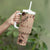 Bula Fiji Personalised Tumbler With Handle Shark Tail Beige Masi Tapa