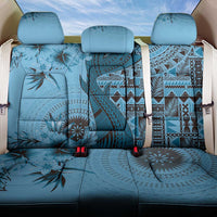 Bula Fiji Back Car Seat Cover Shark Tail Turquoise Masi Tapa LT7 One Size Turquoise - Polynesian Pride