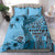 Bula Fiji Bedding Set Shark Tail Turquoise Masi Tapa