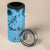 Bula Fiji Personalised 4 in 1 Can Cooler Tumbler Shark Tail Turquoise Masi Tapa