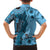 Bula Fiji Family Matching Long Sleeve Bodycon Dress and Hawaiian Shirt Shark Tail Turquoise Masi Tapa