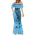 Bula Fiji Mermaid Dress Shark Tail Turquoise Masi Tapa