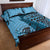 Bula Fiji Quilt Bed Set Shark Tail Turquoise Masi Tapa