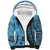 Bula Fiji Sherpa Hoodie Shark Tail Turquoise Masi Tapa