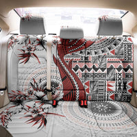 Bula Fiji Back Car Seat Cover Shark Tail White Masi Tapa LT7 - Polynesian Pride