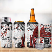 Bula Fiji Personalised 4 in 1 Can Cooler Tumbler Shark Tail White Masi Tapa LT7 - Polynesian Pride