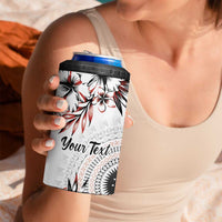 Bula Fiji Personalised 4 in 1 Can Cooler Tumbler Shark Tail White Masi Tapa LT7 - Polynesian Pride