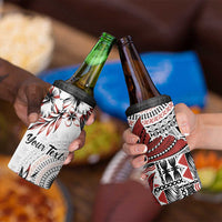 Bula Fiji Personalised 4 in 1 Can Cooler Tumbler Shark Tail White Masi Tapa LT7 - Polynesian Pride
