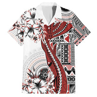 Bula Fiji Hawaiian Shirt Shark Tail White Masi Tapa LT7 White - Polynesian Pride