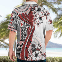Bula Fiji Hawaiian Shirt Shark Tail White Masi Tapa LT7 - Polynesian Pride