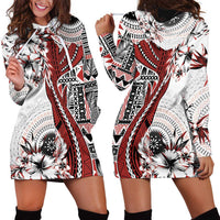 Bula Fiji Hoodie Dress Shark Tail White Masi Tapa LT7 - Polynesian Pride