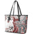 Bula Fiji Leather Tote Bag Shark Tail White Masi Tapa