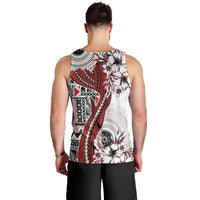 Bula Fiji Men Tank Top Shark Tail White Masi Tapa LT7 - Polynesian Pride