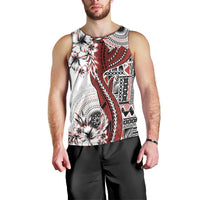 Bula Fiji Men Tank Top Shark Tail White Masi Tapa LT7 - Polynesian Pride