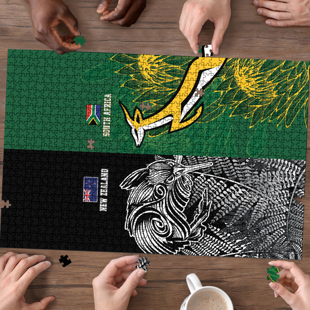 New Zealand - South Africa Greatest Rivals Rugby Puzzle Kiwi Vs Bokke LT7 - Polynesian Pride