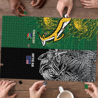 New Zealand - South Africa Greatest Rivals Rugby Puzzle Kiwi Vs Bokke LT7 - Polynesian Pride