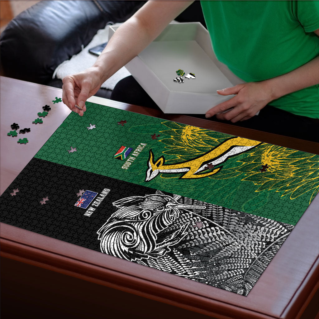New Zealand - South Africa Greatest Rivals Rugby Puzzle Kiwi Vs Bokke LT7 - Polynesian Pride