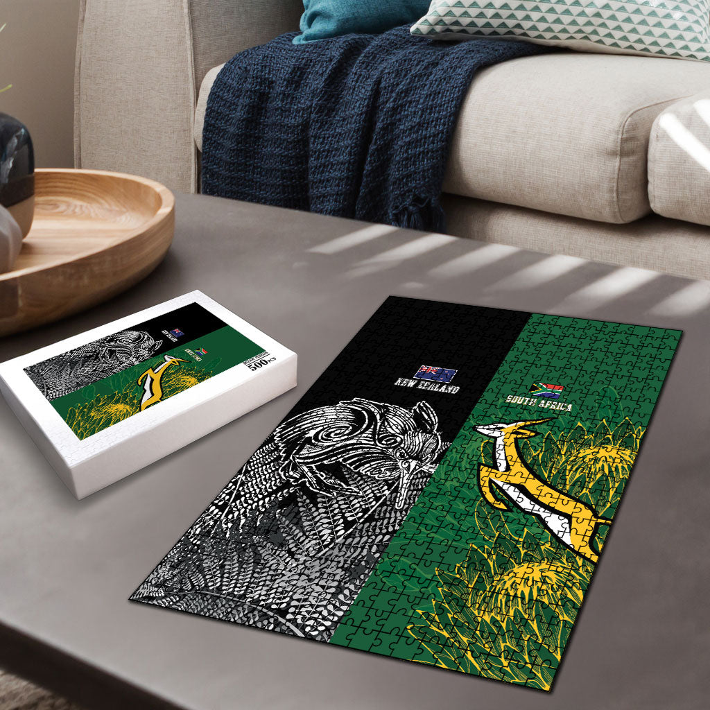 New Zealand - South Africa Greatest Rivals Rugby Puzzle Kiwi Vs Bokke LT7 - Polynesian Pride