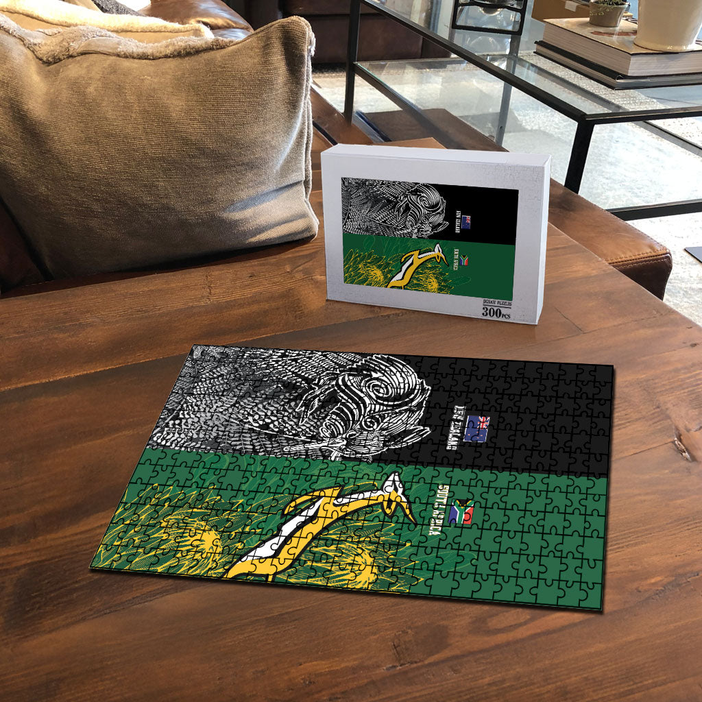 New Zealand - South Africa Greatest Rivals Rugby Puzzle Kiwi Vs Bokke LT7 - Polynesian Pride
