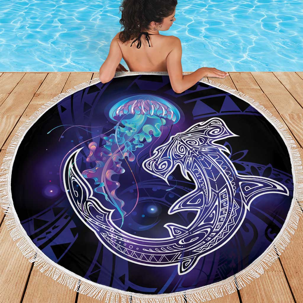 Polynesian Aumakua Beach Blanket Jellyfish with Shark LT7 - Polynesian Pride