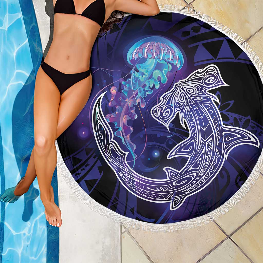 Polynesian Aumakua Beach Blanket Jellyfish with Shark LT7 - Polynesian Pride