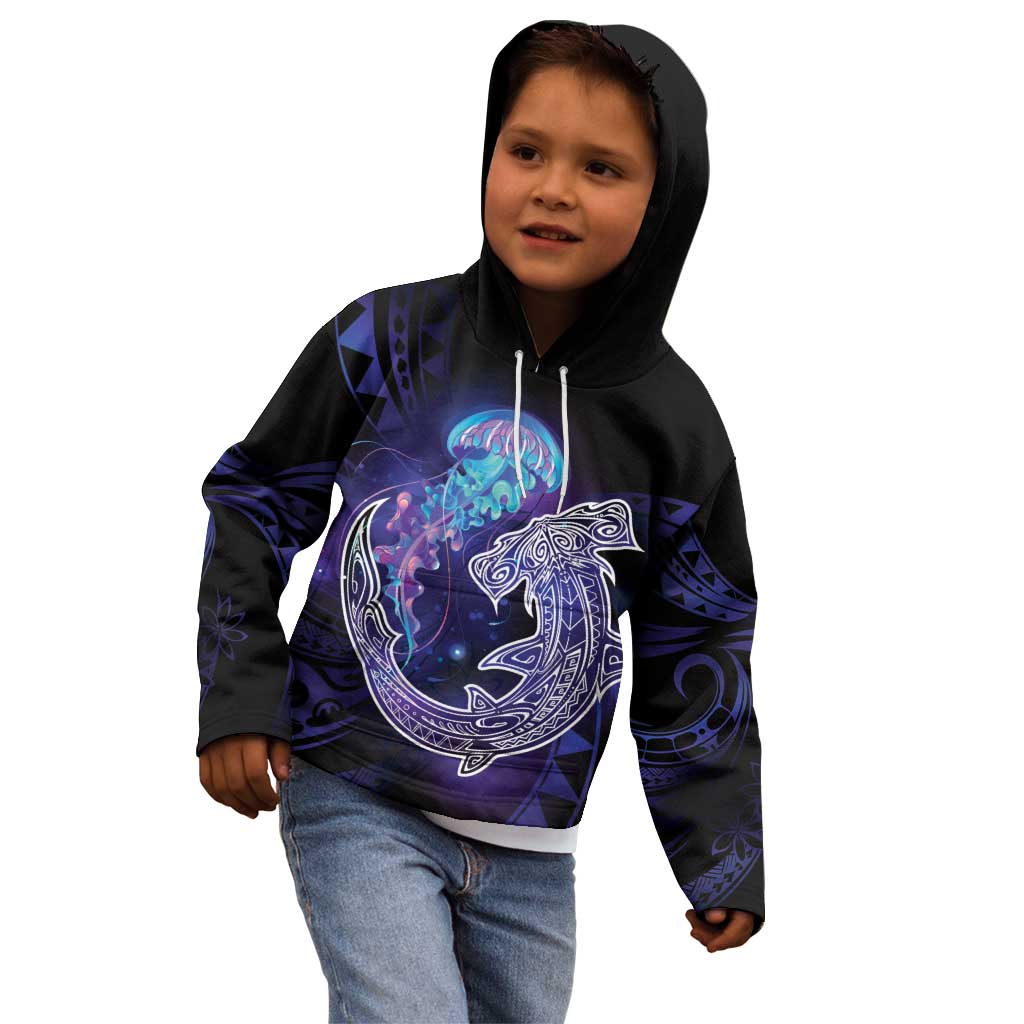 Polynesian Aumakua Kid Hoodie Jellyfish with Shark LT7 - Polynesian Pride