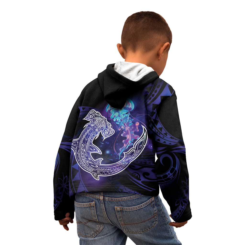 Polynesian Aumakua Kid Hoodie Jellyfish with Shark LT7 - Polynesian Pride