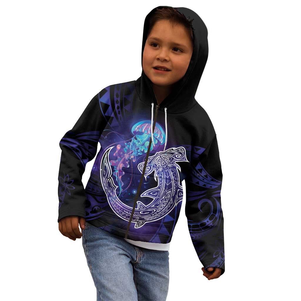 Polynesian Aumakua Kid Hoodie Jellyfish with Shark LT7 - Polynesian Pride