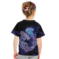 Polynesian Aumakua Kid T Shirt Jellyfish with Shark LT7 - Polynesian Pride