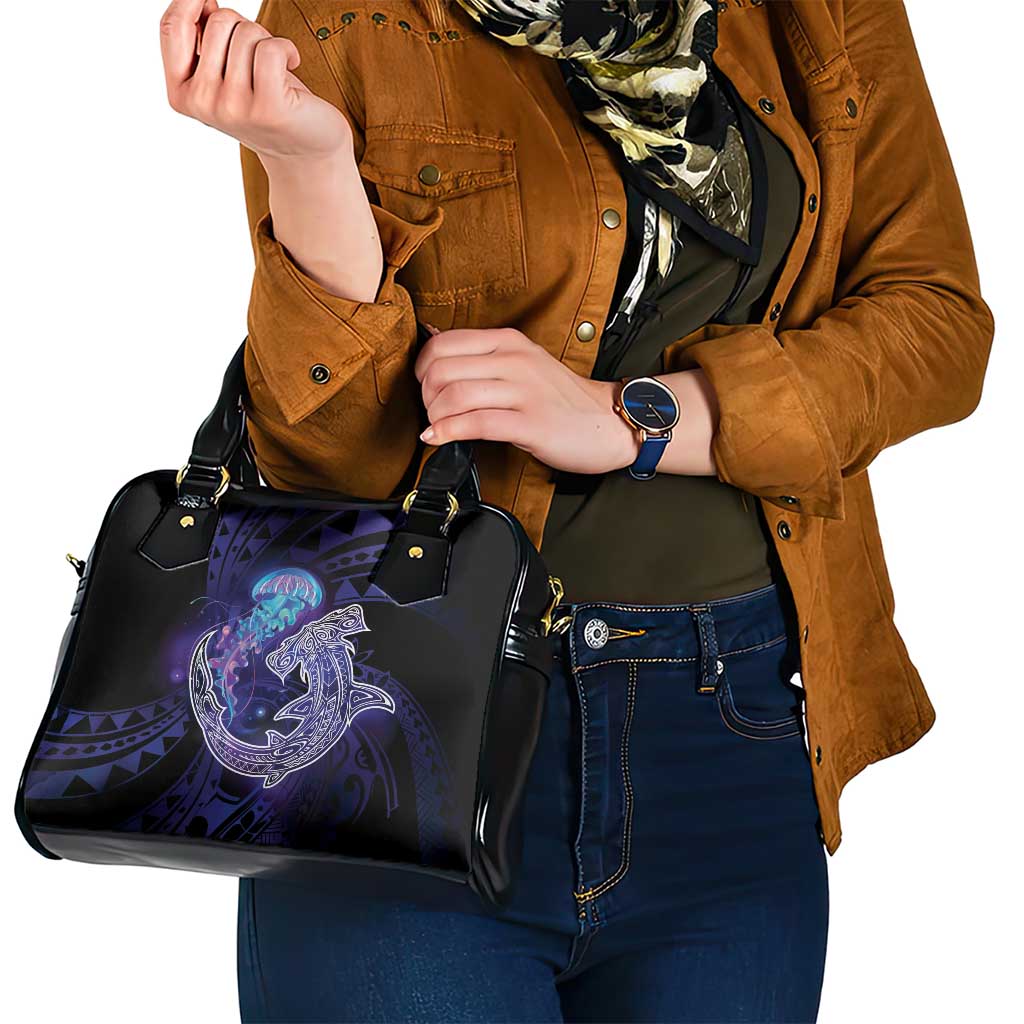Polynesian Aumakua Shoulder Handbag Jellyfish with Shark LT7 - Polynesian Pride