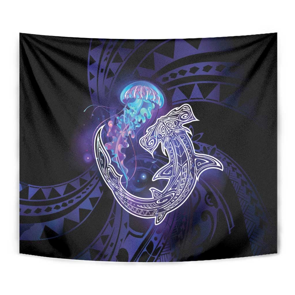 Polynesian Aumakua Tapestry Jellyfish with Shark LT7 - Polynesian Pride