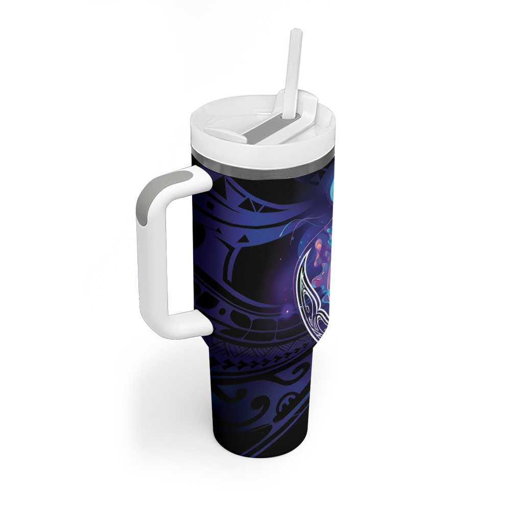 Polynesian Aumakua Tumbler With Handle Jellyfish with Shark LT7 - Polynesian Pride