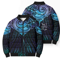 Aotearoa Maori Te Whai Rahi Bomber Puffer Jacket Tala - Nowhere You Could Go That I Won't Be With You LT7 - Polynesian Pride