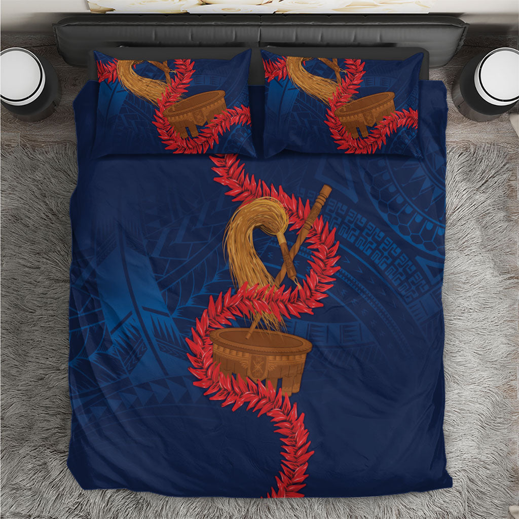 Talofa Samoa Tanoa Fue Mix Ulafala Bedding Set LT7 Navy Blue - Polynesian Pride