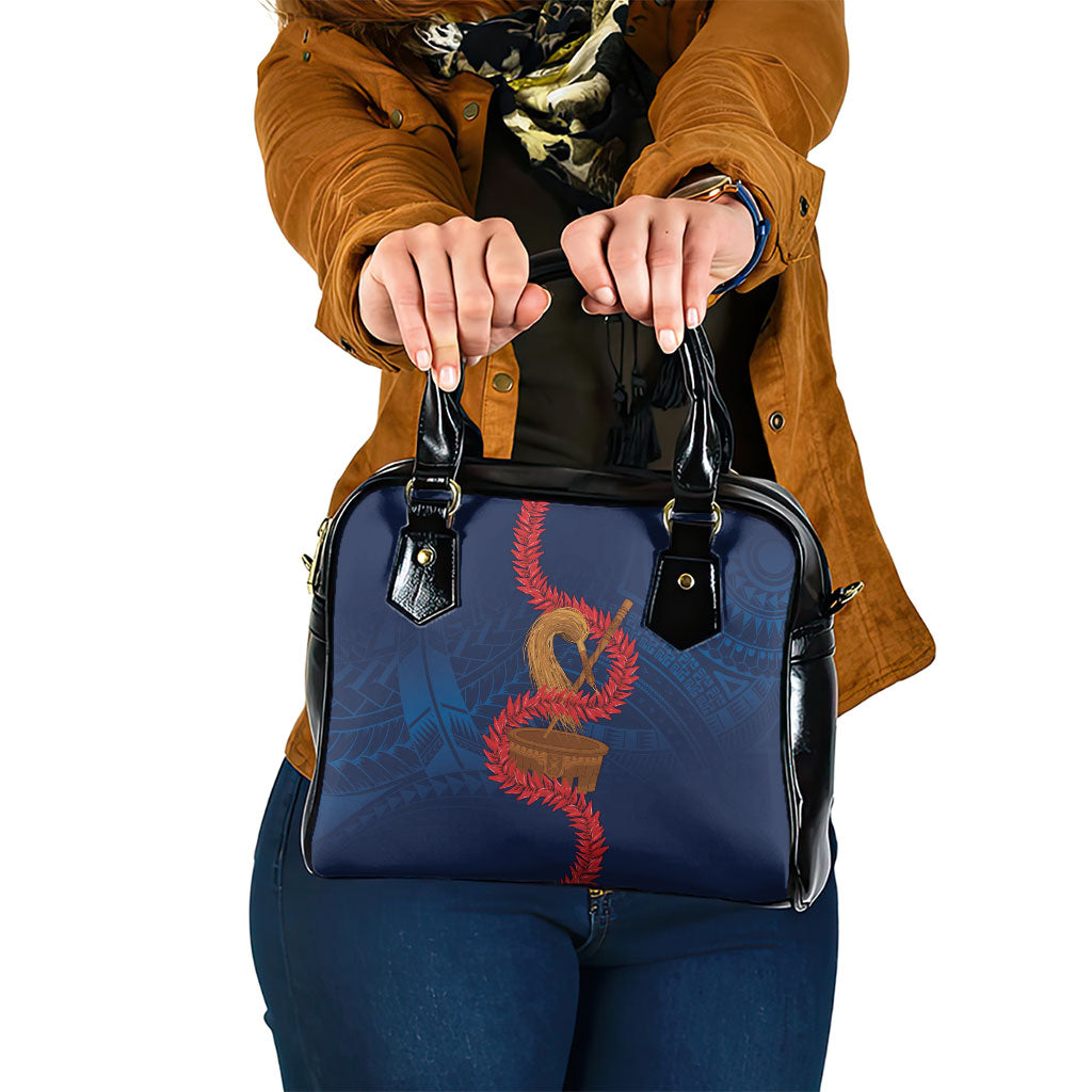 Talofa Samoa Tanoa Fue Mix Ulafala Shoulder Handbag LT7 One Size Navy Blue - Polynesian Pride