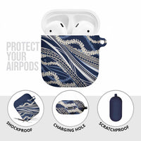 Polynesian Puakeniken Pikake Twisted Lei AirPods Case Navy Blue LT7 - Polynesian Pride
