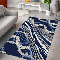 Polynesian Puakeniken Pikake Twisted Lei Area Rug Navy Blue LT7 - Polynesian Pride