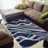 Polynesian Puakeniken Pikake Twisted Lei Area Rug Navy Blue LT7 - Polynesian Pride